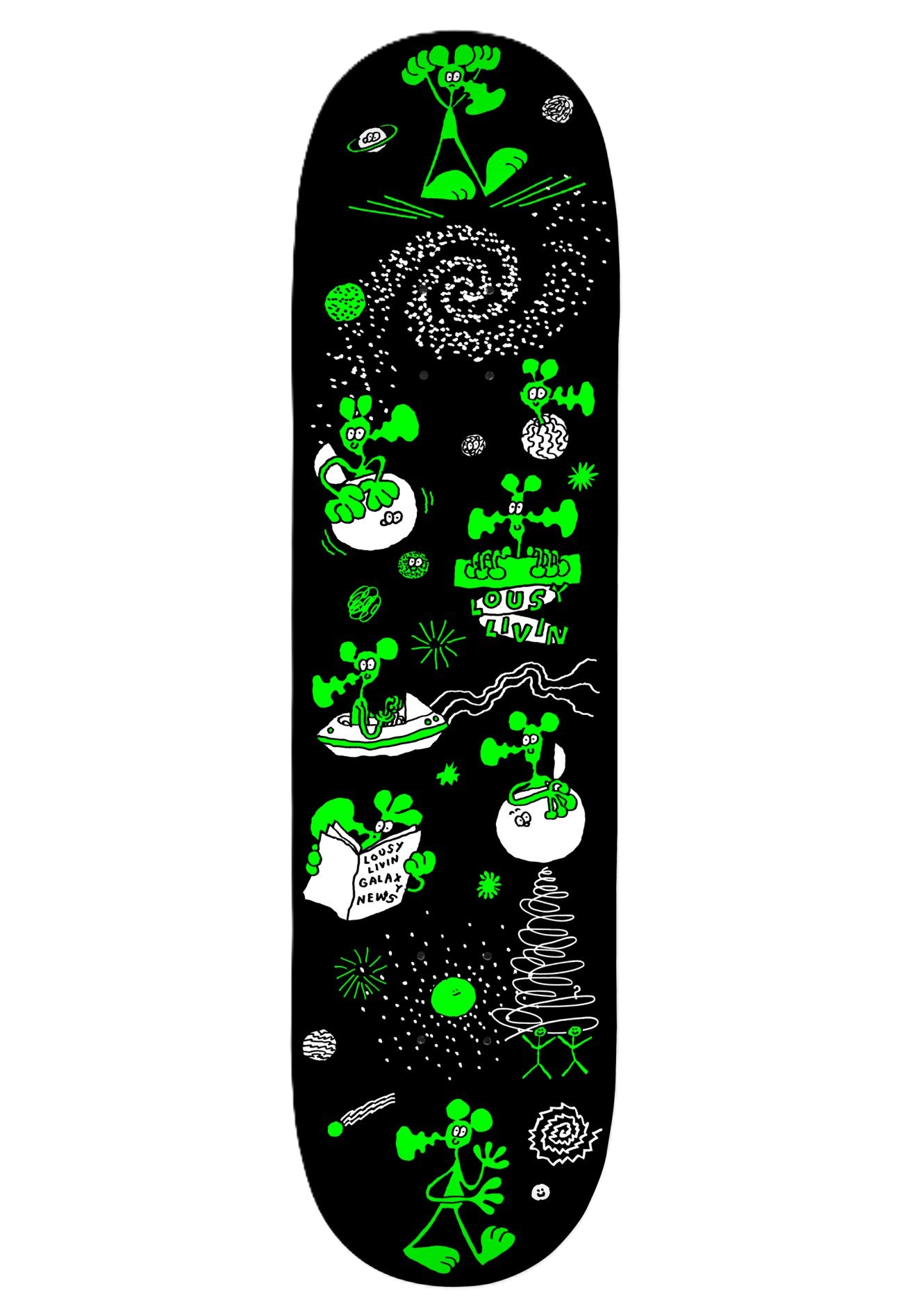 Outer Space Skateboard Deck Popsicle Shape